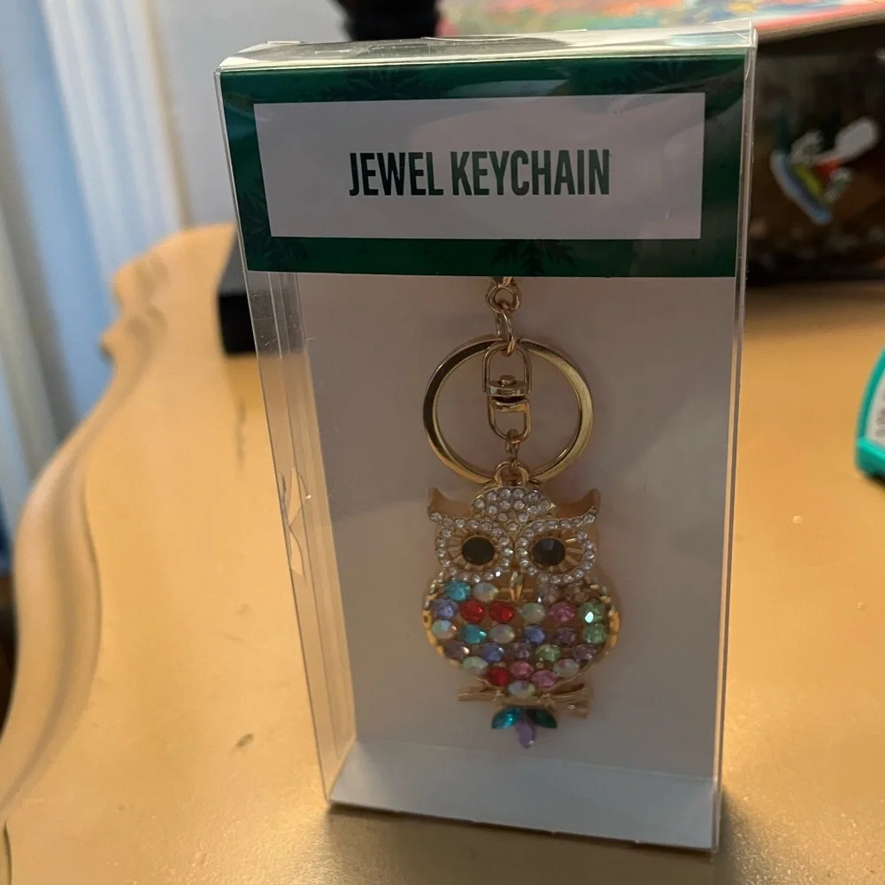 Colorful Jewel Owl Keychain